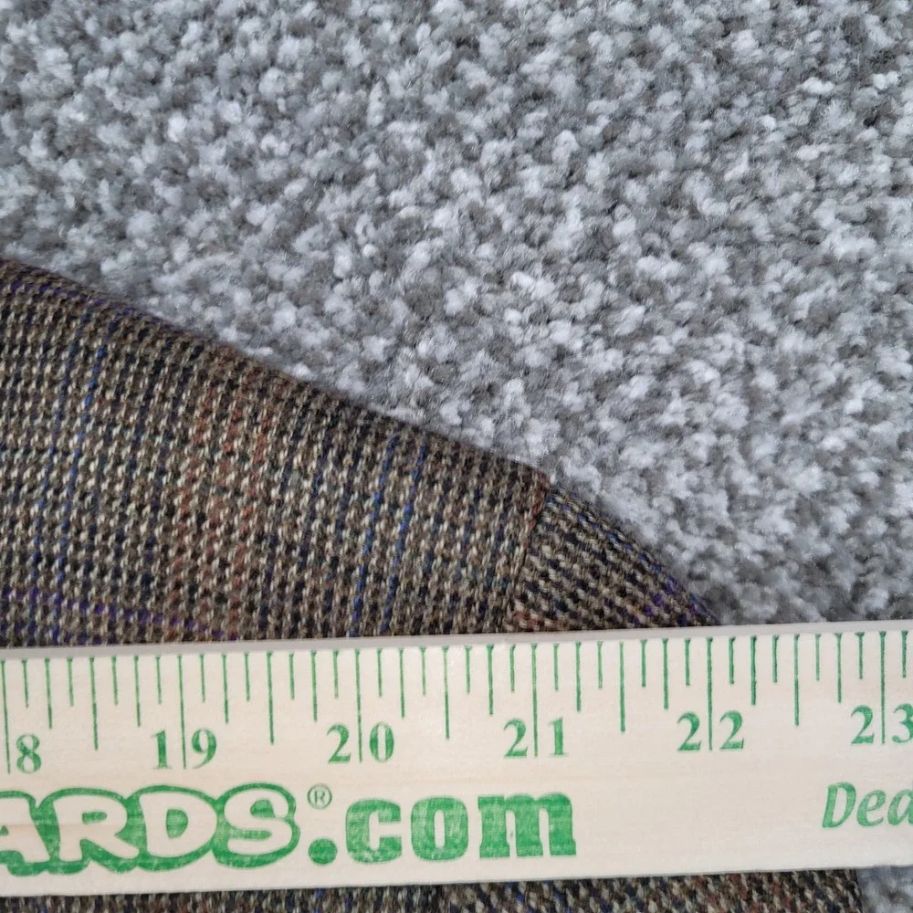 Cremieux Mens 52L Brown Plaid 100% Wool 2 Button Blazer Sport Coat Made Canada